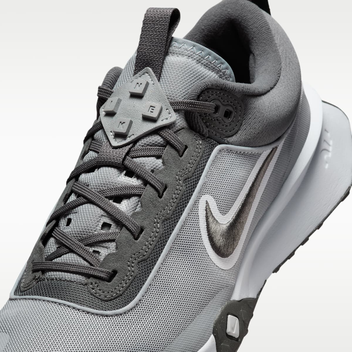 Nike Air Diamond Varsity Turf Men's Baseball Shoes - Wolf Grey/White/Iron Grey - Image 7
