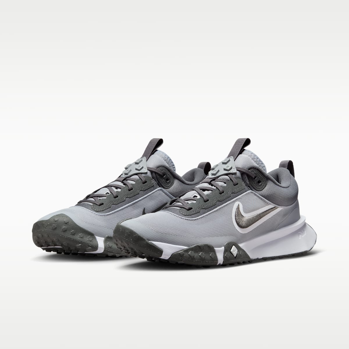 Nike Air Diamond Varsity Turf Men's Baseball Shoes - Wolf Grey/White/Iron Grey - Image 5