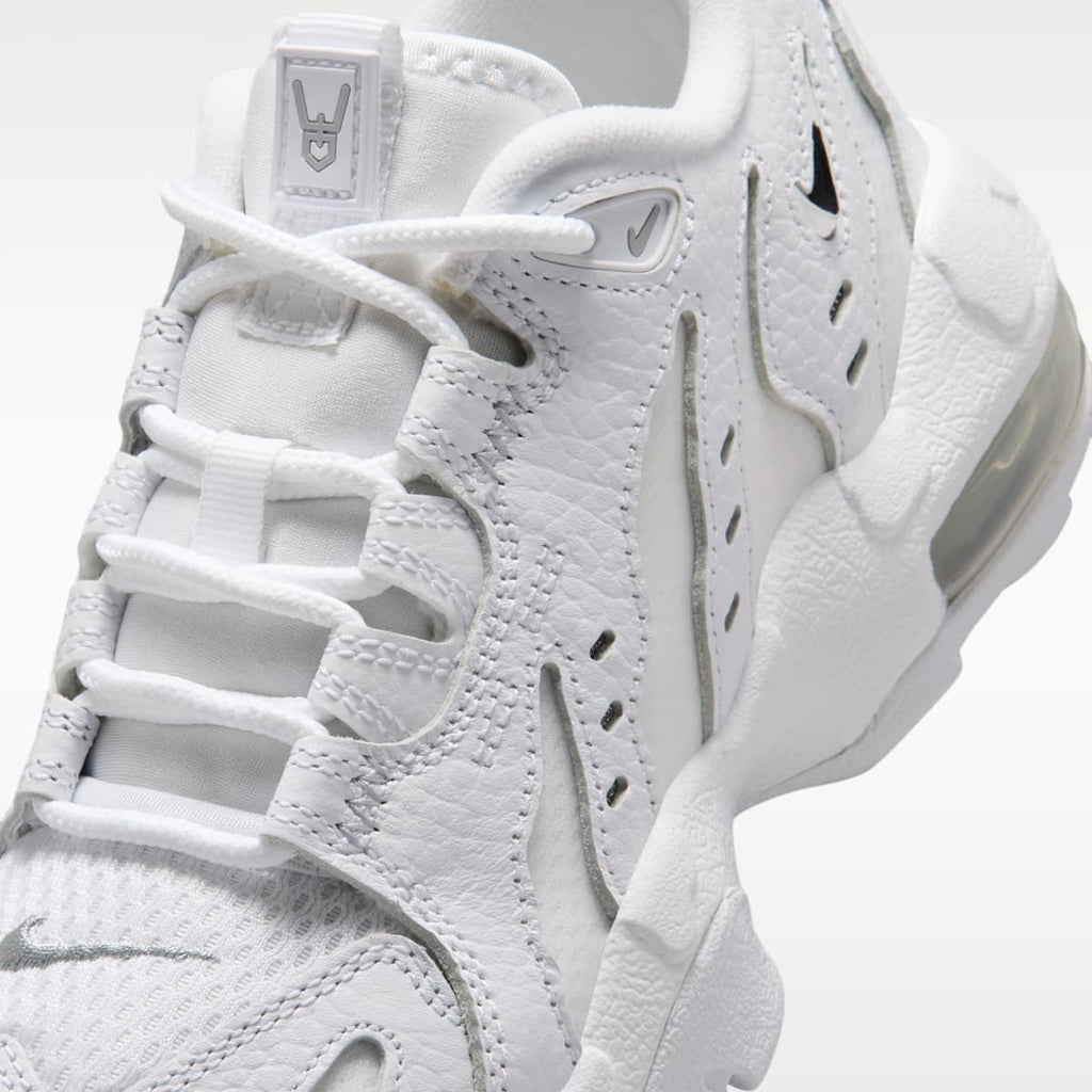 Nike Air DT Max '96 Low Big Kids' Shoes - White/White/Light Smoke Grey/Metallic Silver