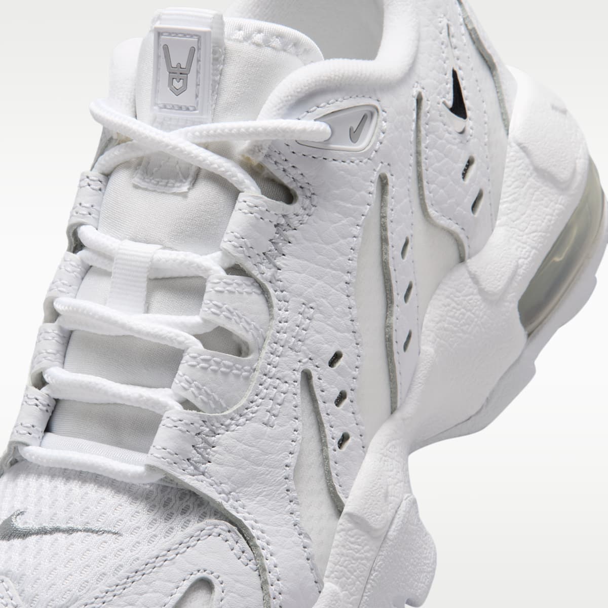 Nike Air DT Max '96 Low Big Kids' Shoes - White/White/Light Smoke Grey/Metallic Silver