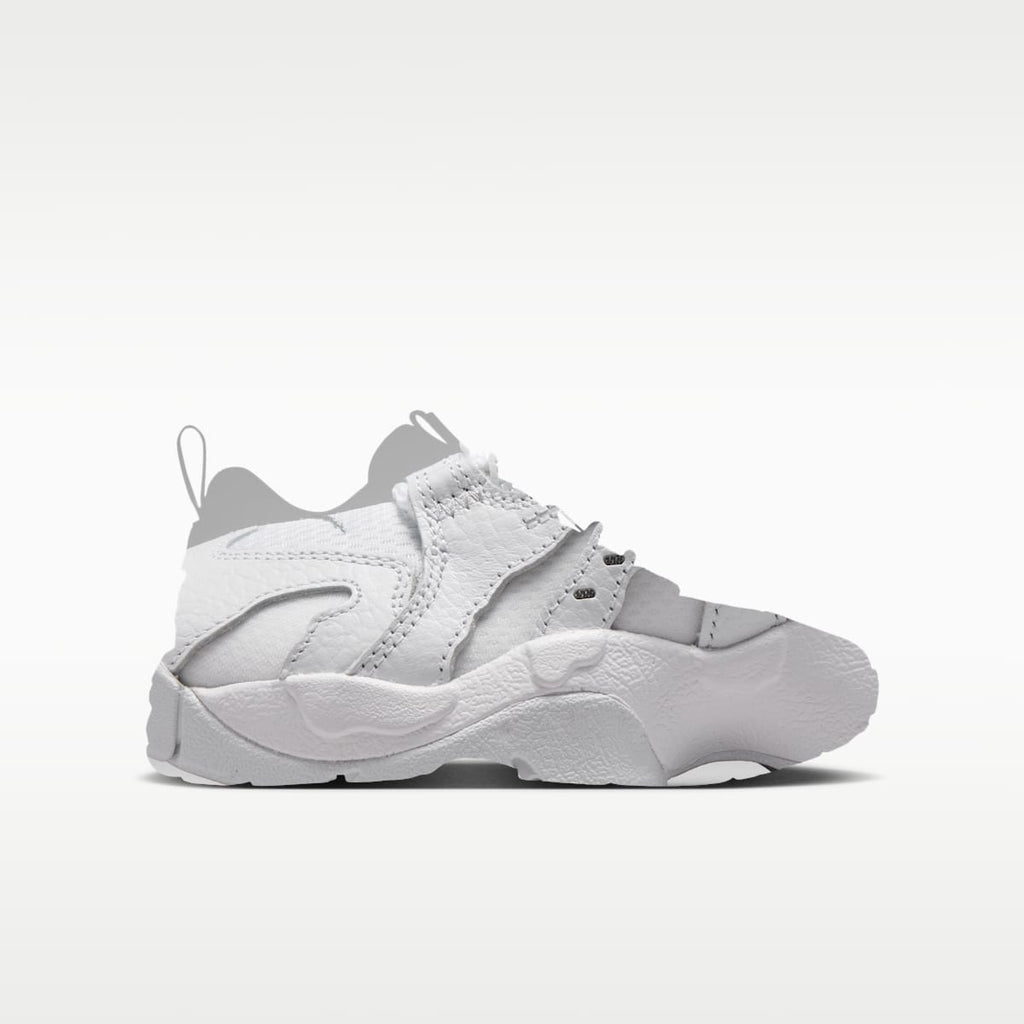 Nike Air DT Max '96 Low Big Kids' Shoes - White/White/Light Smoke Grey/Metallic Silver