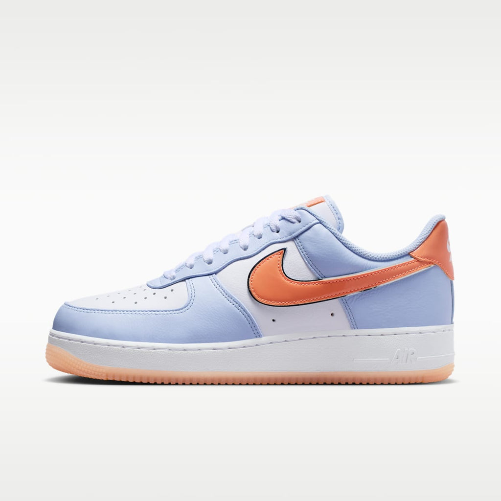 Nike Air Force 1 '07 Men's Shoes - Hydrogen Blue/White/Orange Frost/Metallic Silver - Image 1