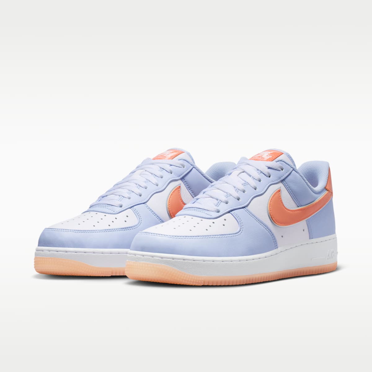 Nike Air Force 1 '07 Men's Shoes - Hydrogen Blue/White/Orange Frost/Metallic Silver - Image 5