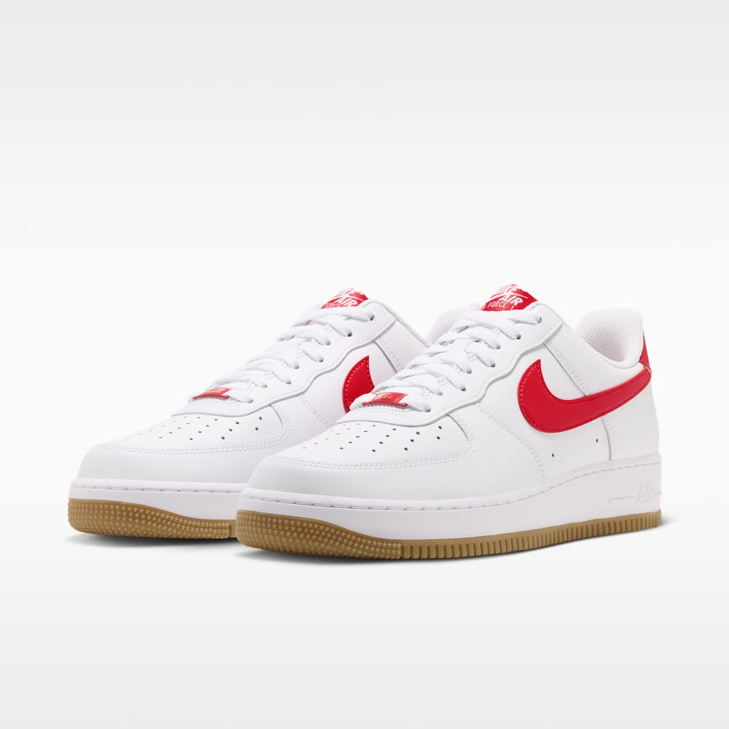 Nike Air Force 1 '07 Men's Shoes - White/Gum Light Brown/Challenge Red - Image 5