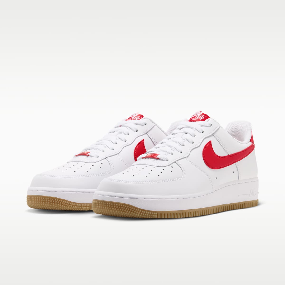 Nike Air Force 1 '07 Men's Shoes - White/Gum Light Brown/Challenge Red - Image 5