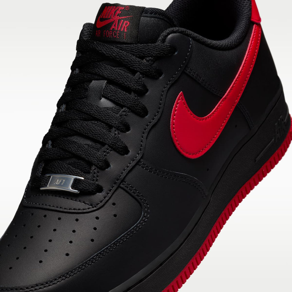 Nike Air Force 1 '07 Men's Shoes - Black/Black/University Red - Image 7