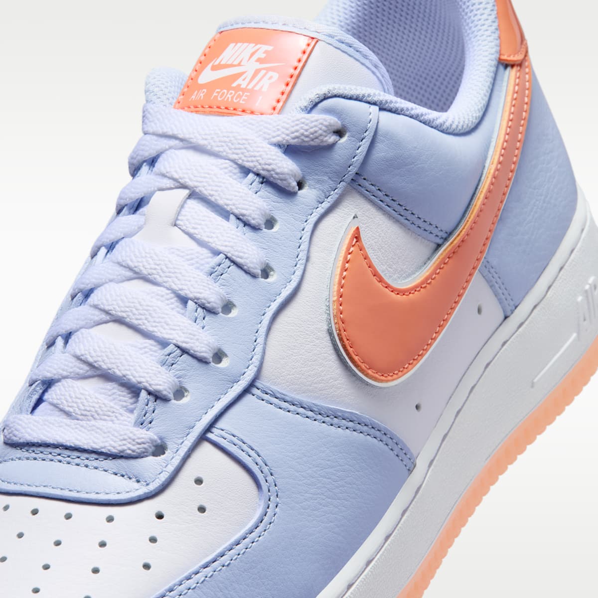 Nike Air Force 1 '07 Men's Shoes - Hydrogen Blue/White/Orange Frost/Metallic Silver - Image 7