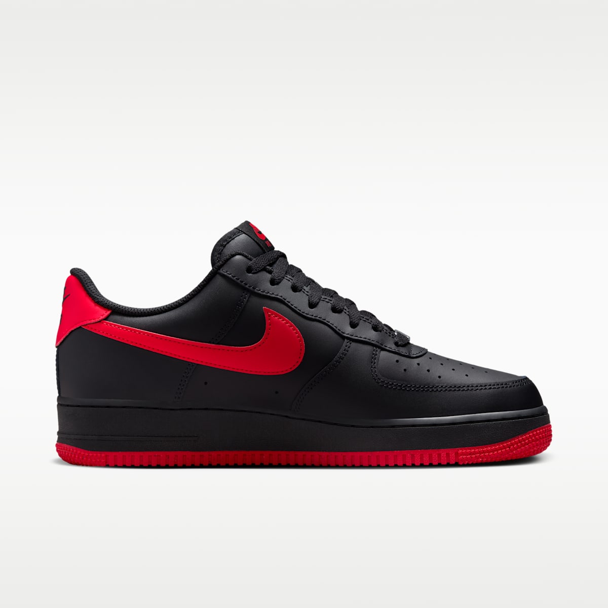 Nike Air Force 1 '07 Men's Shoes - Black/Black/University Red - Image 3