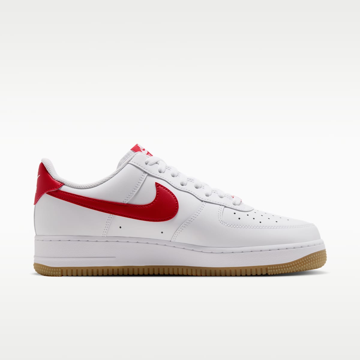 Nike Air Force 1 '07 Men's Shoes - White/Gum Light Brown/Challenge Red - Image 3