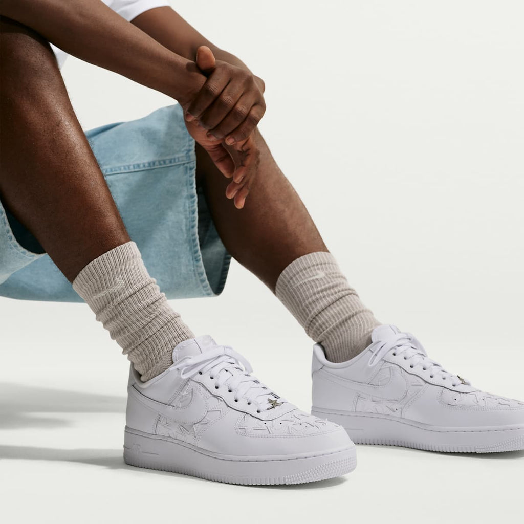 Nike Air Force 1 '07 Edge Men's Shoes - White/Metallic Silver/White - Image 9