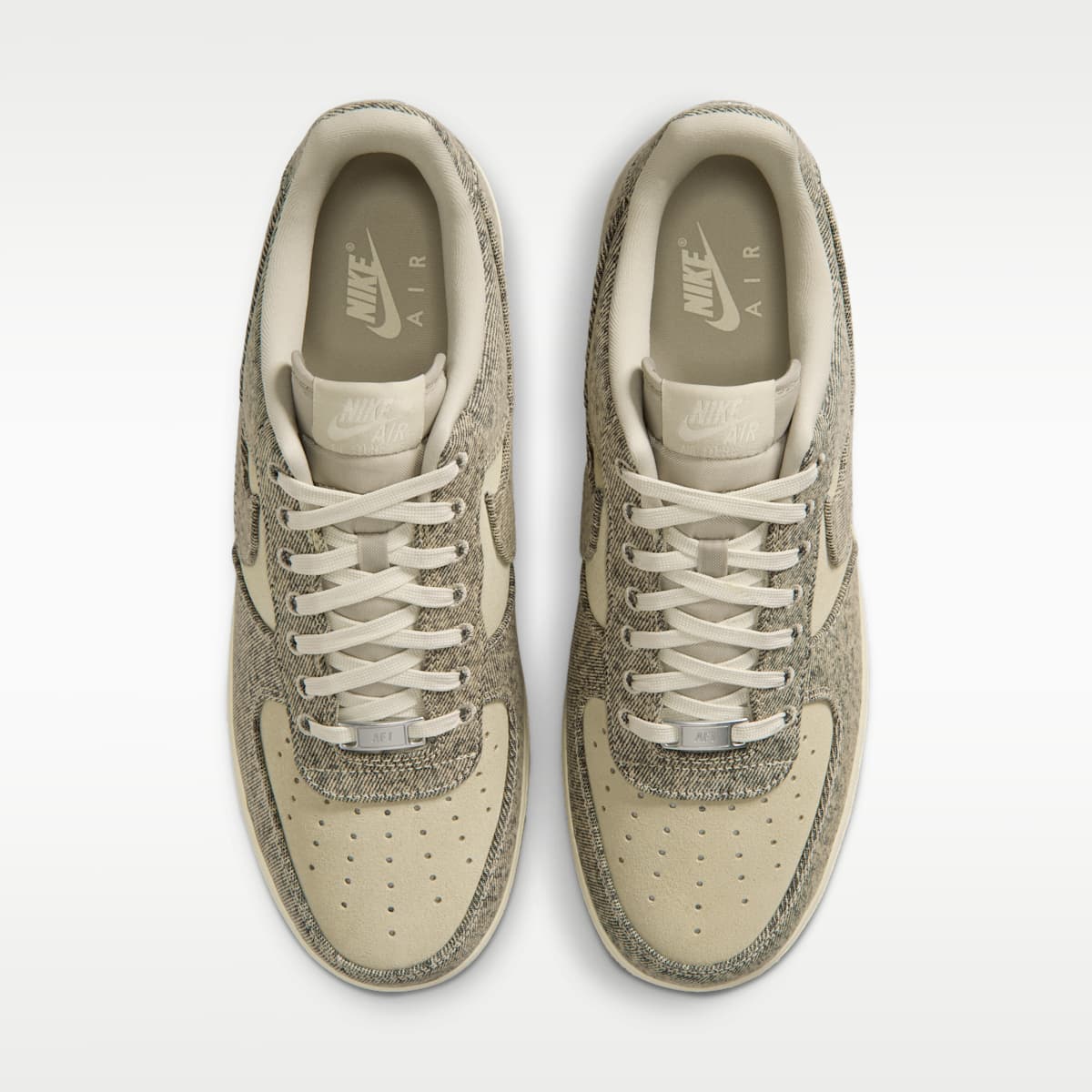 Air Force 1 '07 LV8 "Denim" Men's Shoes - Desert Khaki/Light Khaki/Metallic Silver/Desert Khaki - Image 4