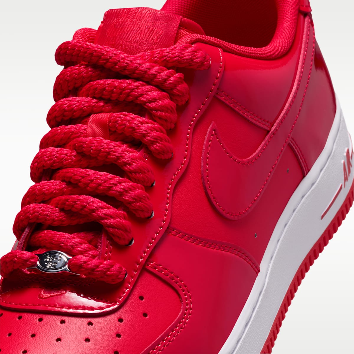 Nike Air Force 1 '07 LV8 Men's Shoes - University Red/White/Metallic Silver/Light Crimson - Image 7