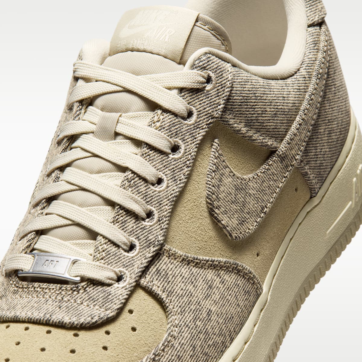 Air Force 1 '07 LV8 "Denim" Men's Shoes - Desert Khaki/Light Khaki/Metallic Silver/Desert Khaki - Image 7