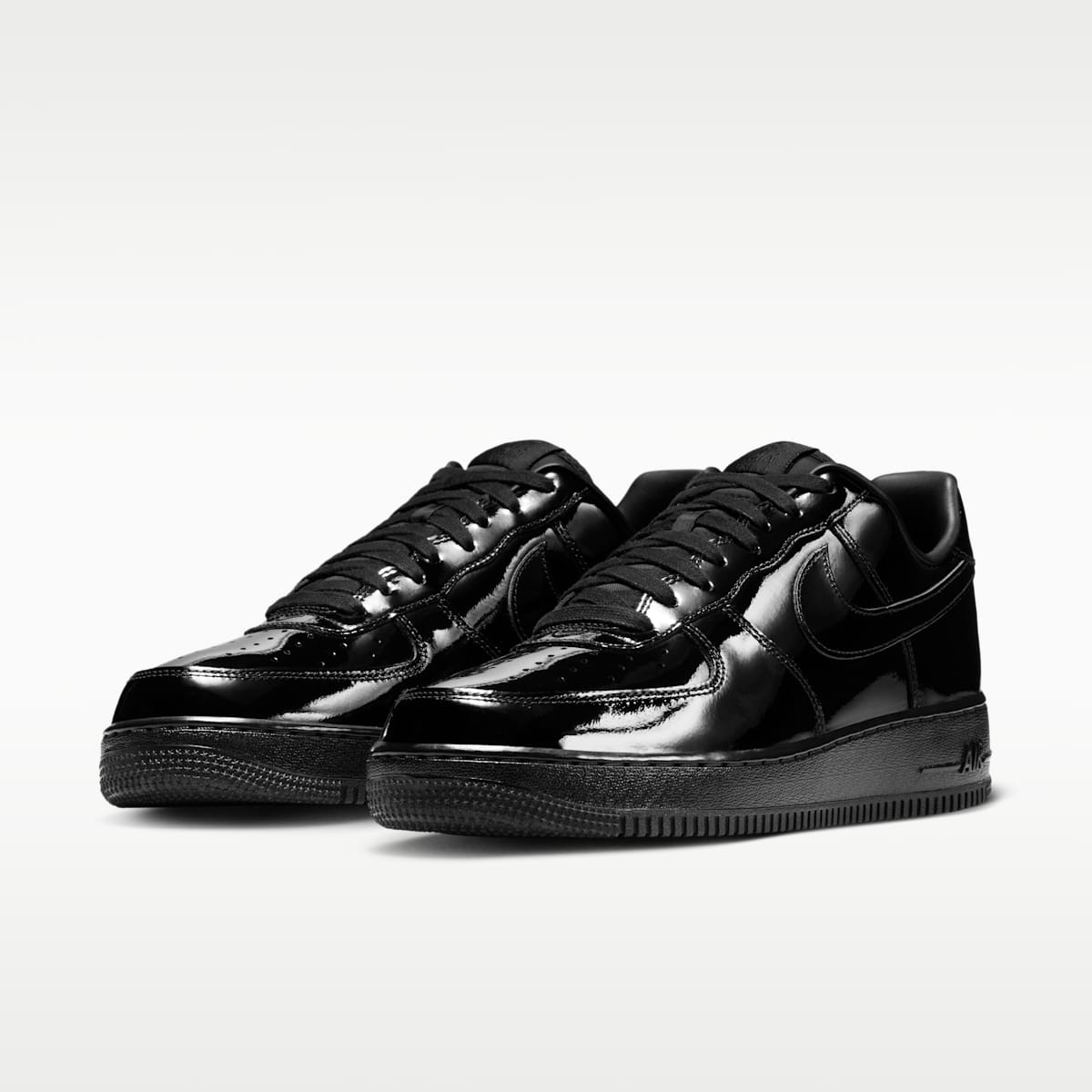 Nike Air Force 1 '07 Patent Leather Men's Shoes - Black/Black/Black - Image 5