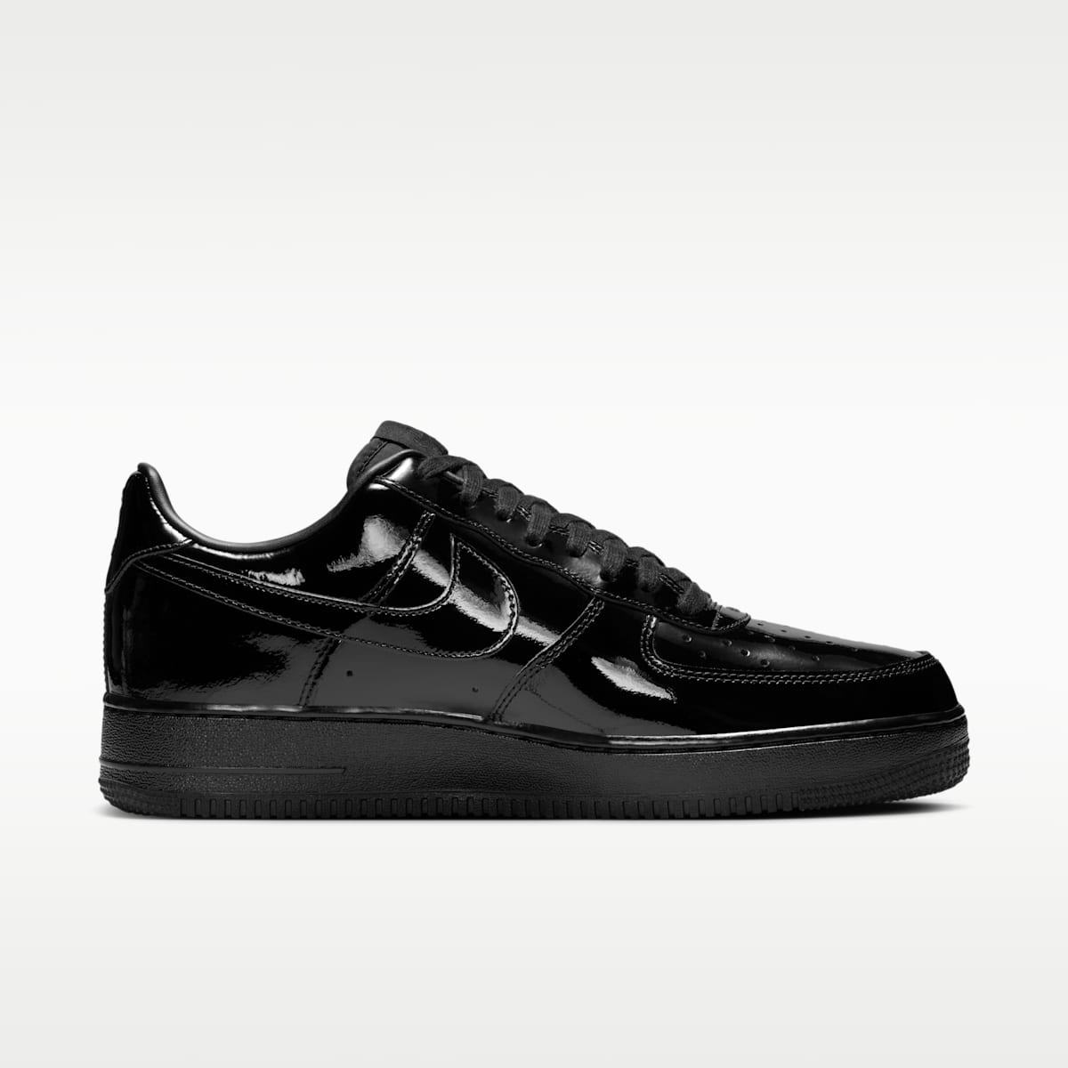 Nike Air Force 1 '07 Patent Leather Men's Shoes - Black/Black/Black - Image 3
