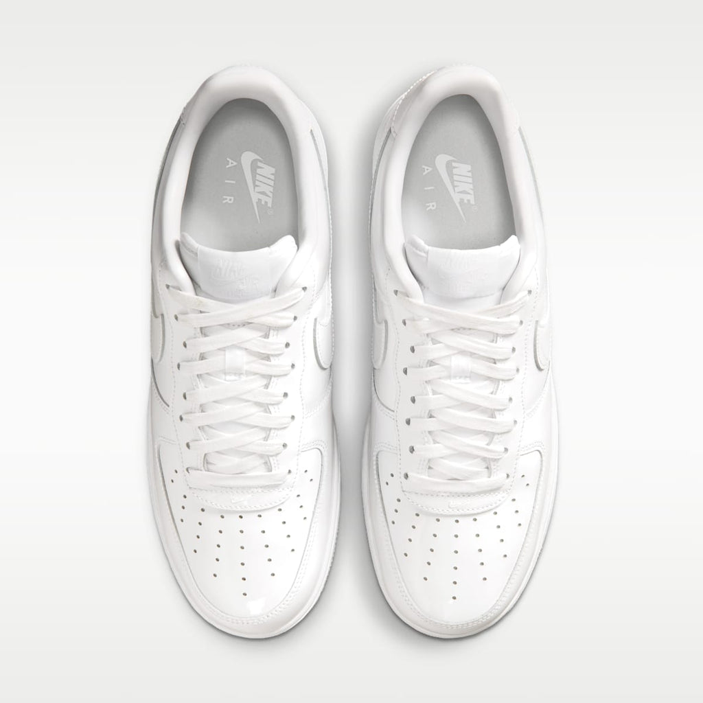 Nike Air Force 1 '07 Patent Leather Men's Shoes - White/White - Image 4