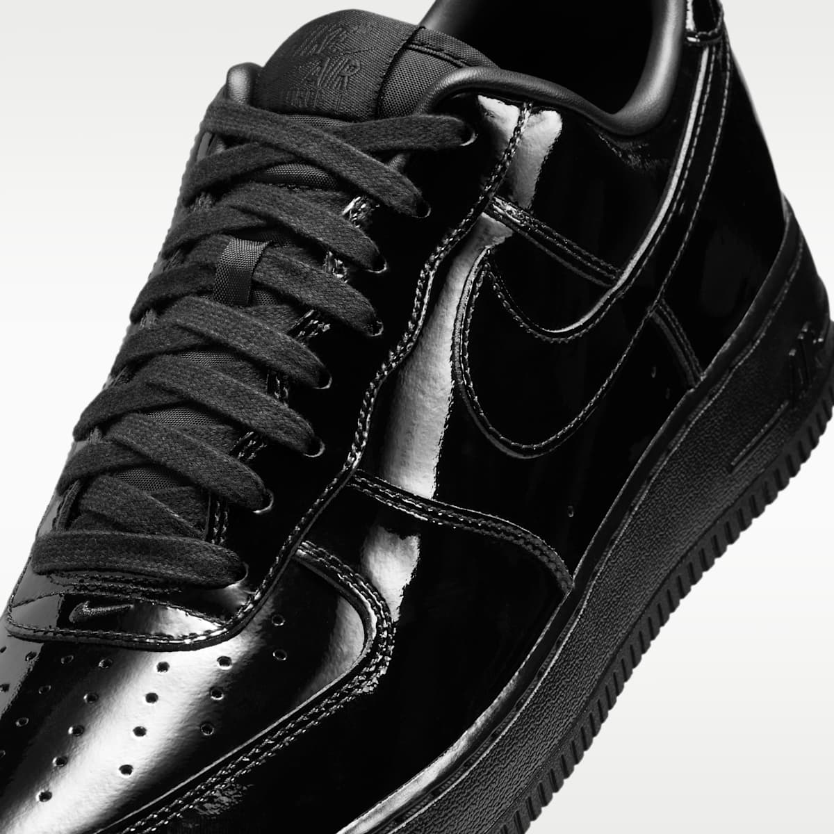 Nike Air Force 1 '07 Patent Leather Men's Shoes - Black/Black/Black - Image 7