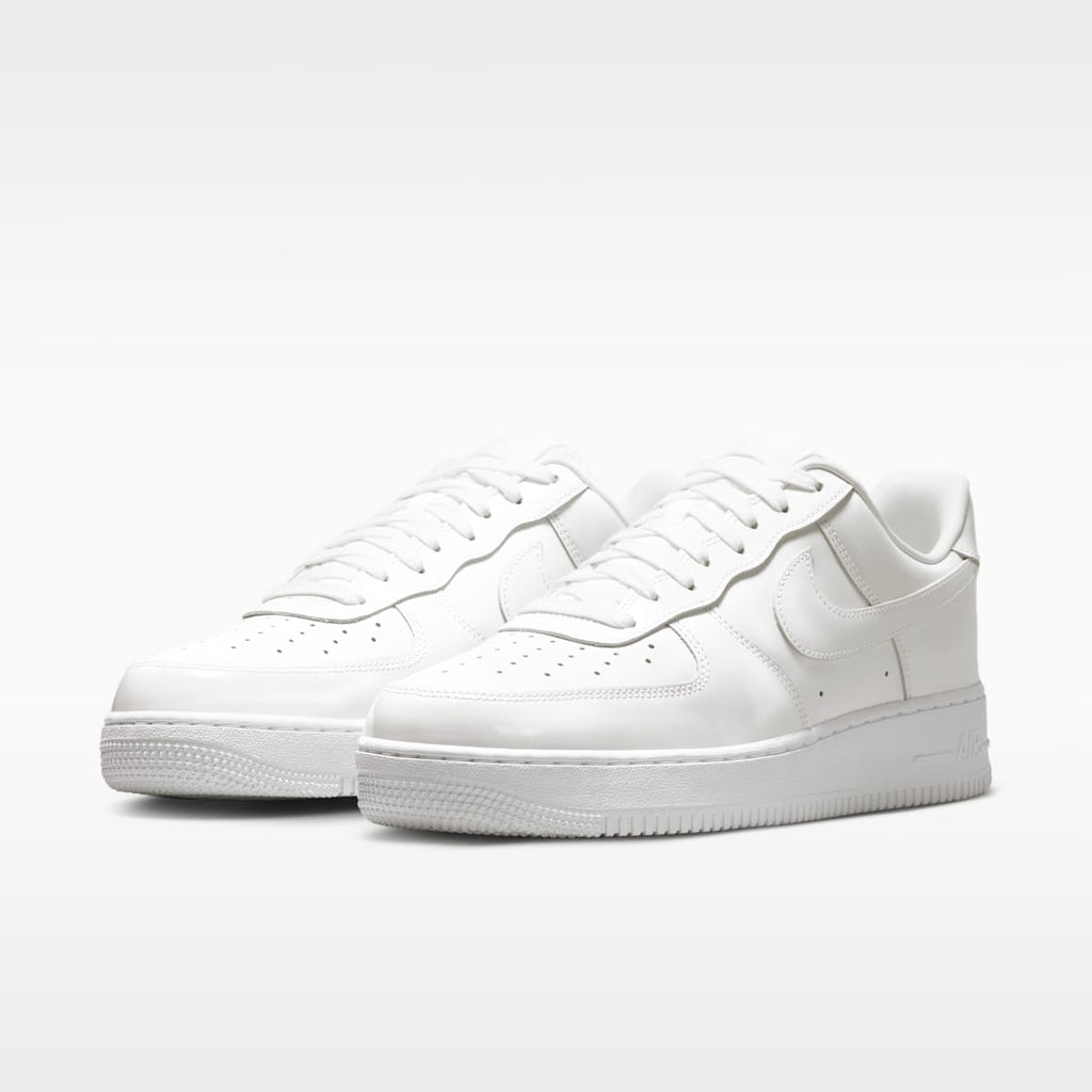 Nike Air Force 1 '07 Patent Leather Men's Shoes - White/White - Image 5