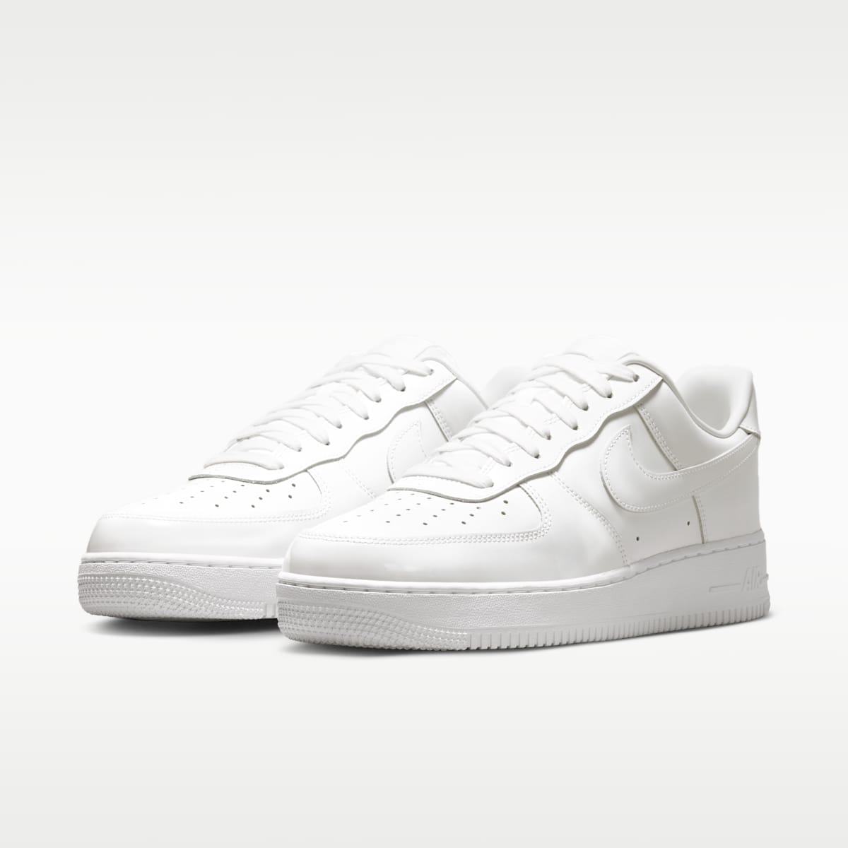 Nike Air Force 1 '07 Patent Leather Men's Shoes - White/White - Image 5