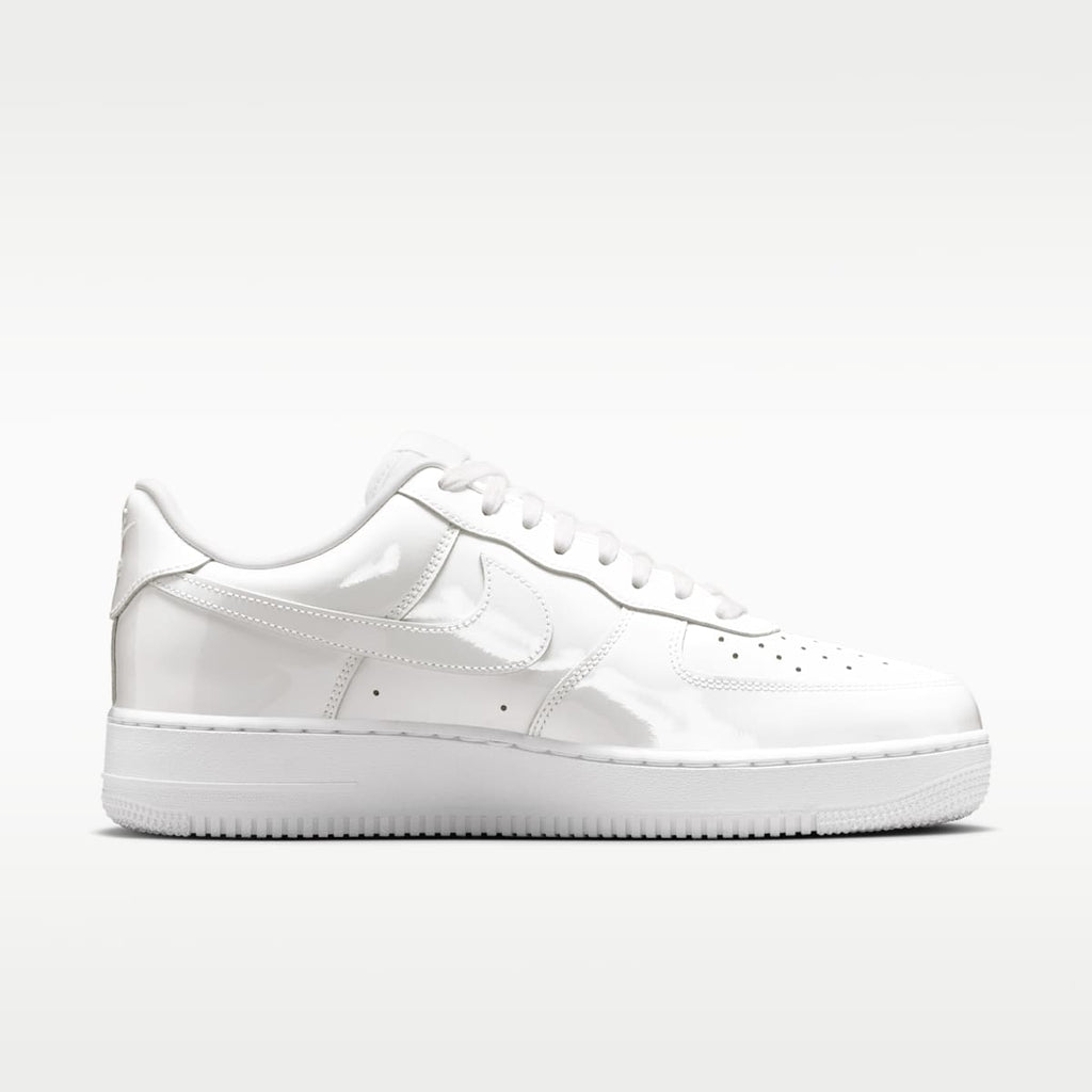 Nike Air Force 1 '07 Patent Leather Men's Shoes - White/White - Image 3