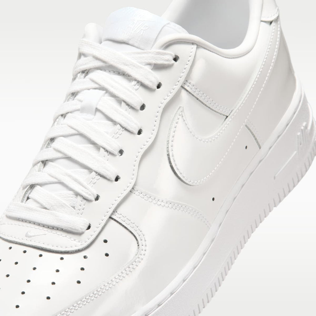 Nike Air Force 1 '07 Patent Leather Men's Shoes - White/White - Image 7