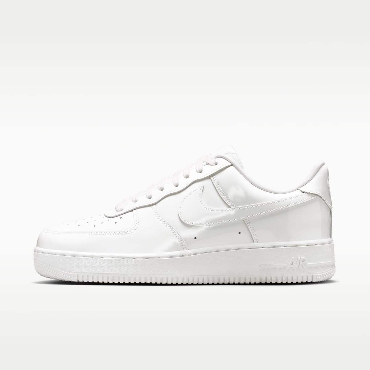 Nike Air Force 1 '07 Patent Leather Men's Shoes - White/White - Image 1