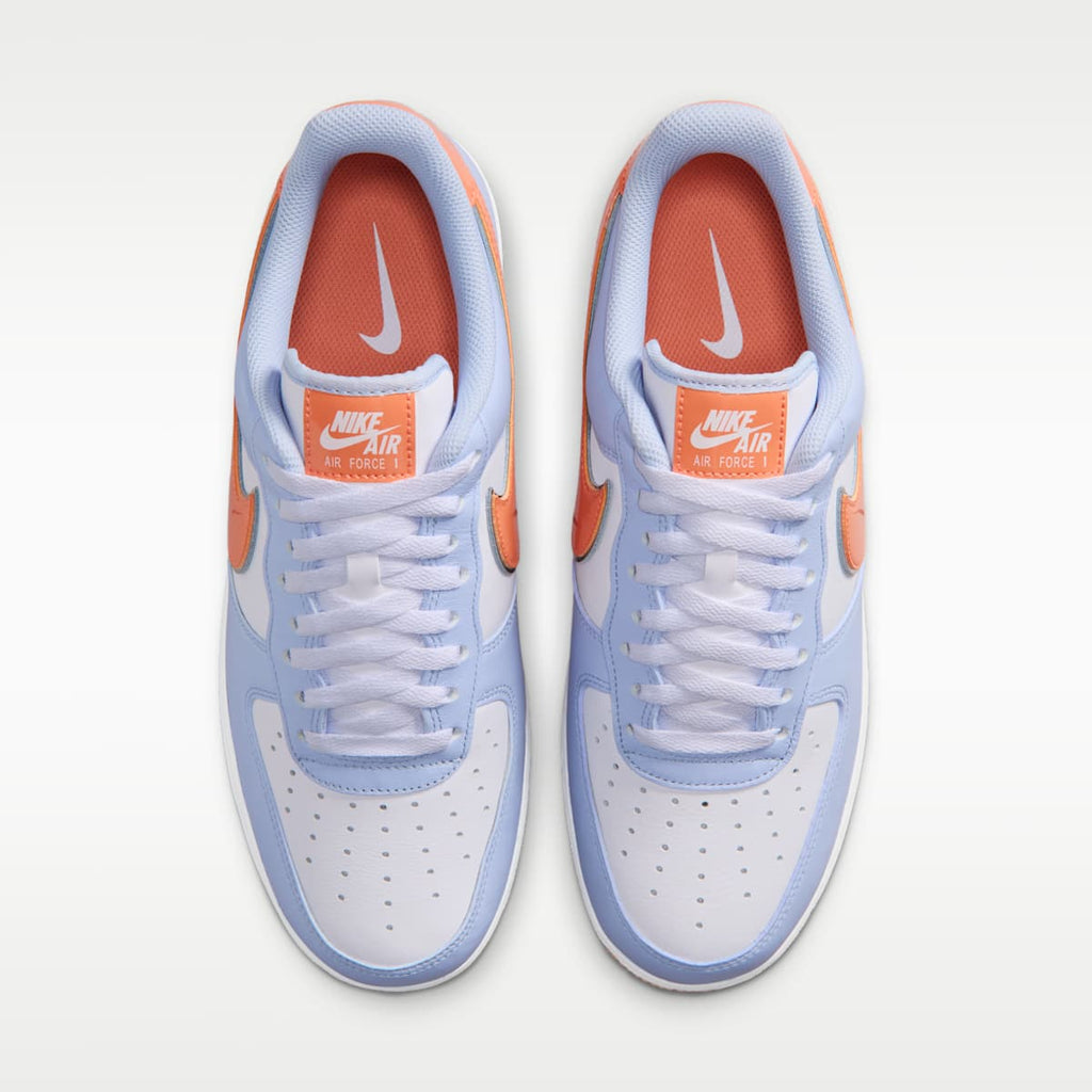 Nike Air Force 1 '07 Men's Shoes - Hydrogen Blue/White/Orange Frost/Metallic Silver - Image 4