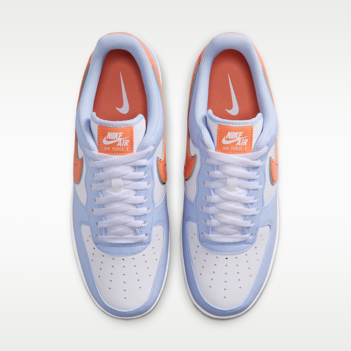 Nike Air Force 1 '07 Men's Shoes - Hydrogen Blue/White/Orange Frost/Metallic Silver - Image 4