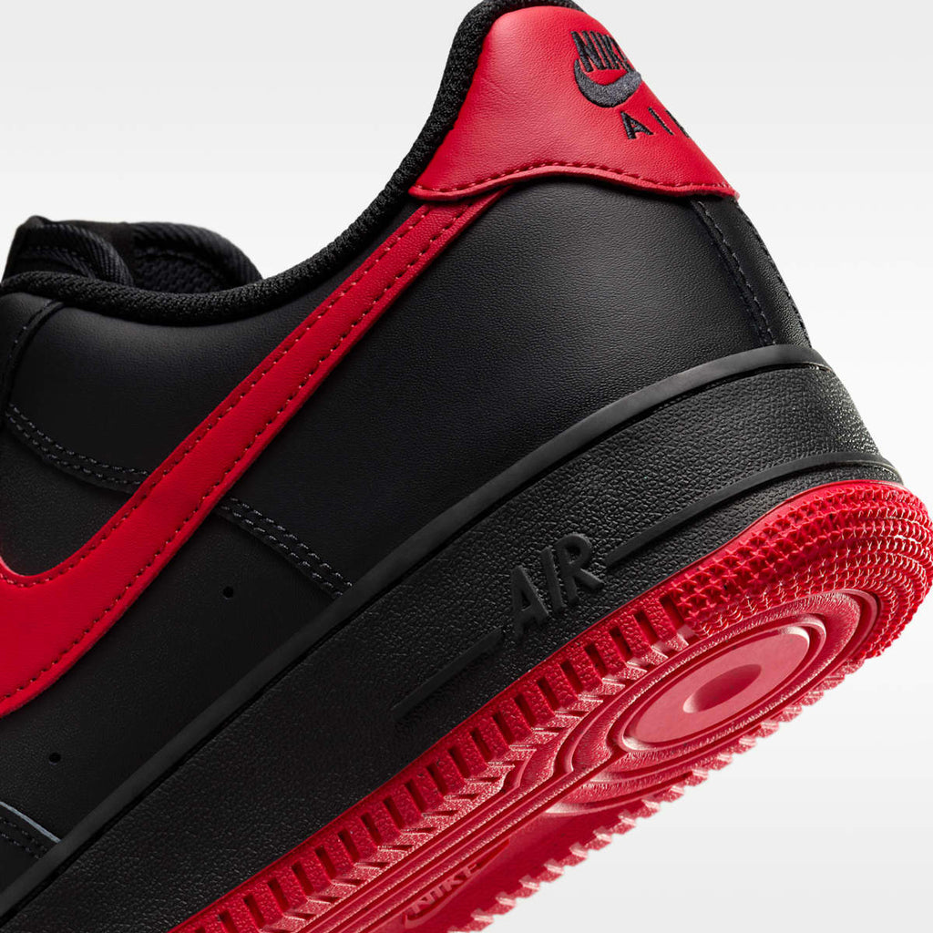 Nike Air Force 1 '07 Men's Shoes - Black/Black/University Red - Image 8