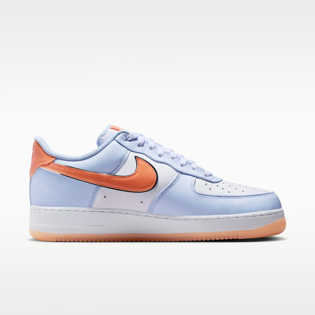 Nike Air Force 1 '07 Men's Shoes - Hydrogen Blue/White/Orange Frost/Metallic Silver - Image 3
