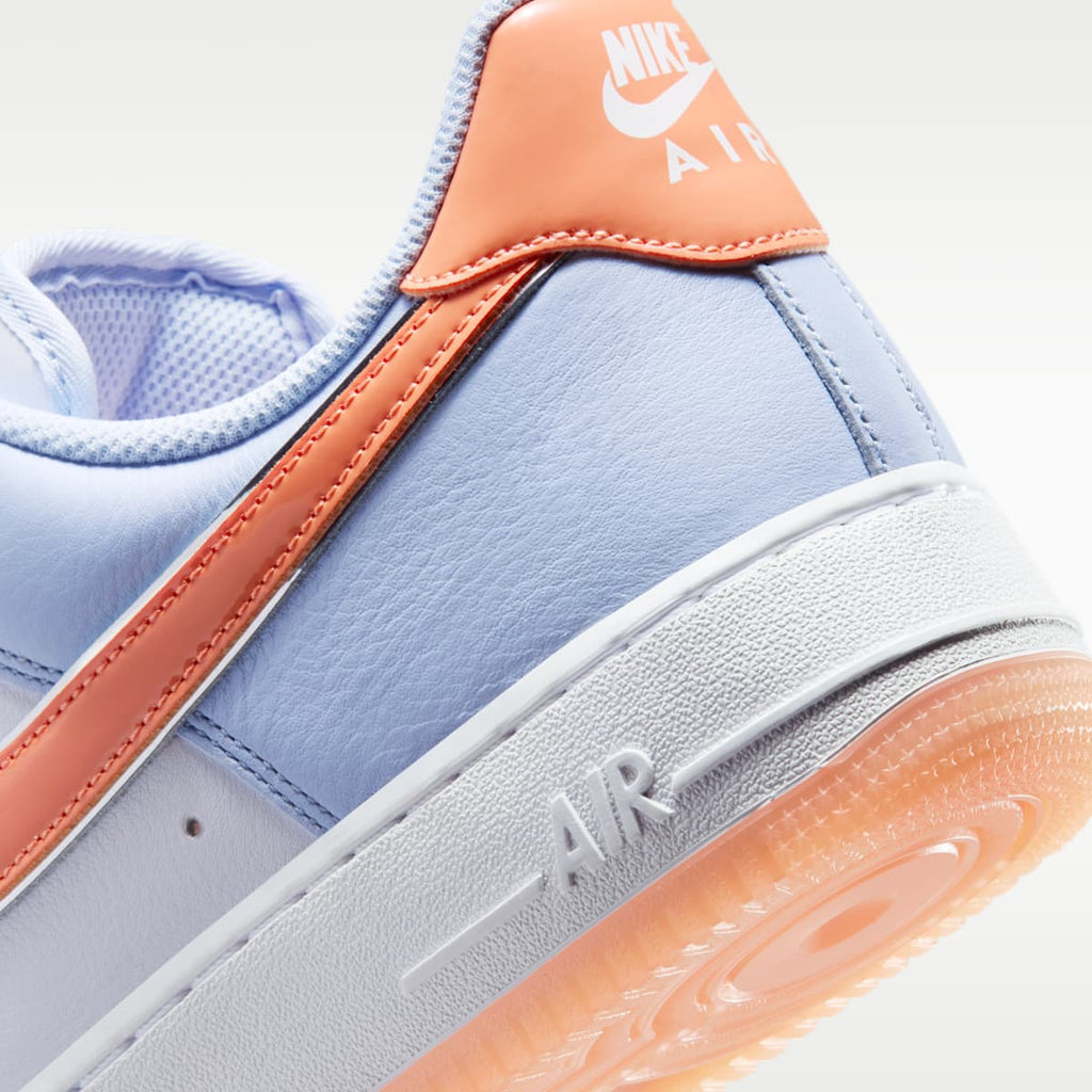 Nike Air Force 1 '07 Men's Shoes - Hydrogen Blue/White/Orange Frost/Metallic Silver - Image 8