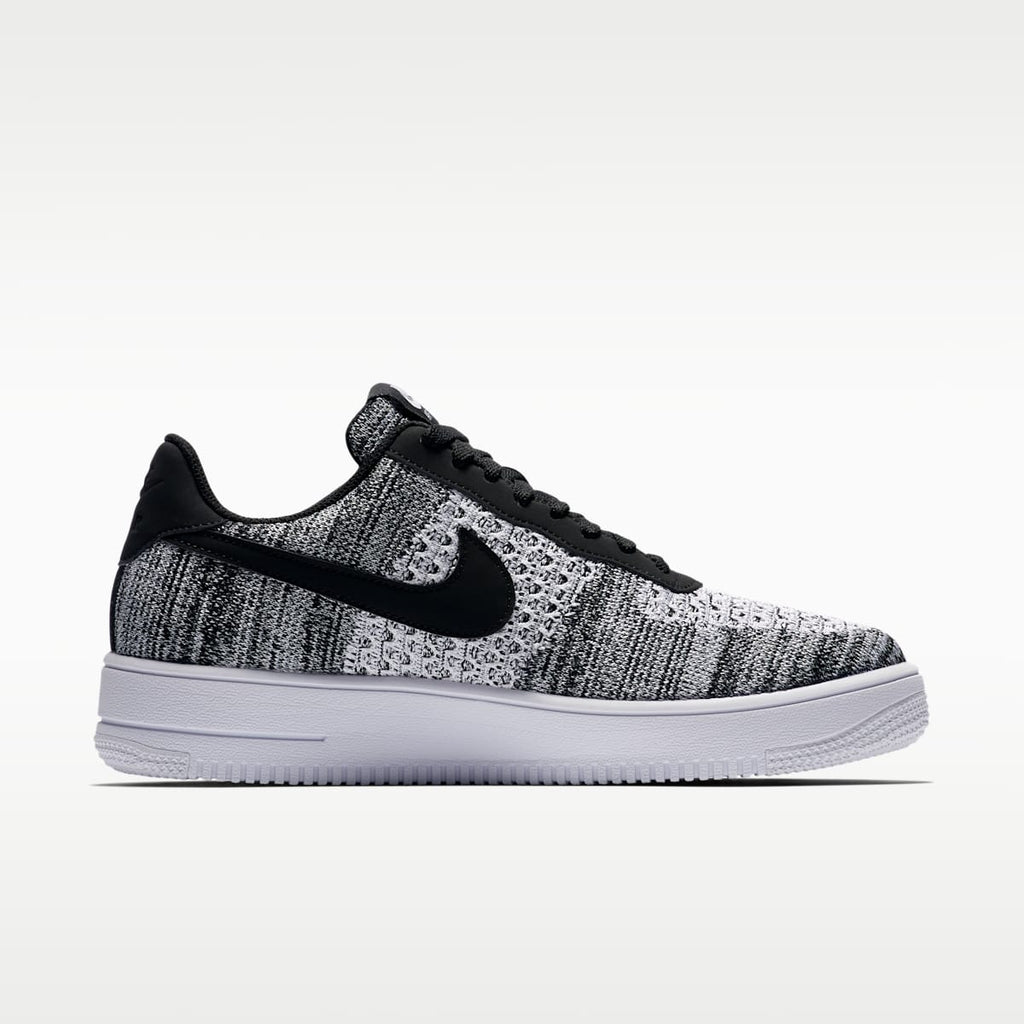Nike Air Force 1 Flyknit 2.0 Shoes - Black/Black/White/Pure Platinum - Image 3