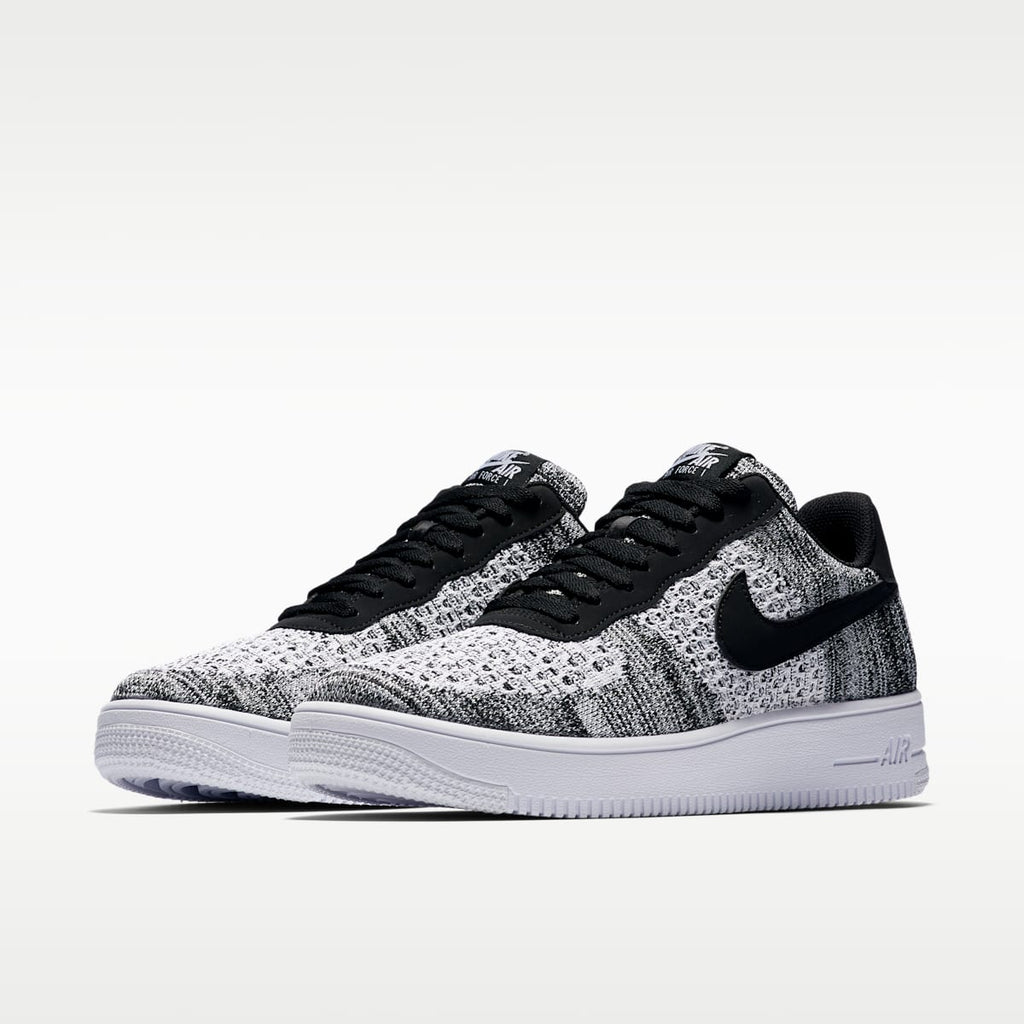 Nike Air Force 1 Flyknit 2.0 Shoes - Black/Black/White/Pure Platinum - Image 5