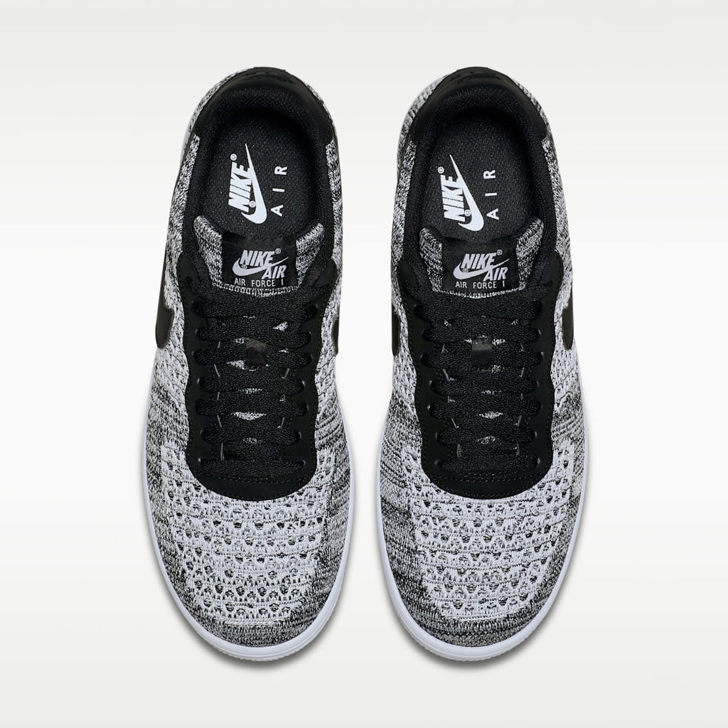 Nike Air Force 1 Flyknit 2.0 Shoes - Black/Black/White/Pure Platinum - Image 4