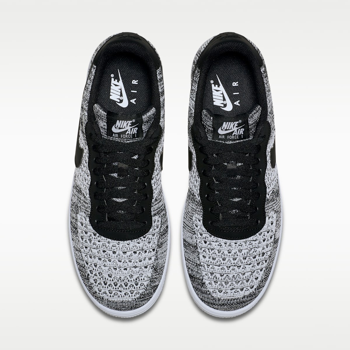 Nike Air Force 1 Flyknit 2.0 Shoes - Black/Black/White/Pure Platinum - Image 4