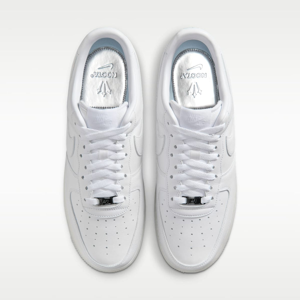 NOCTA Air Force 1 Low Men's Shoes - White/Metallic Silver/Cobalt Tint - Image 4
