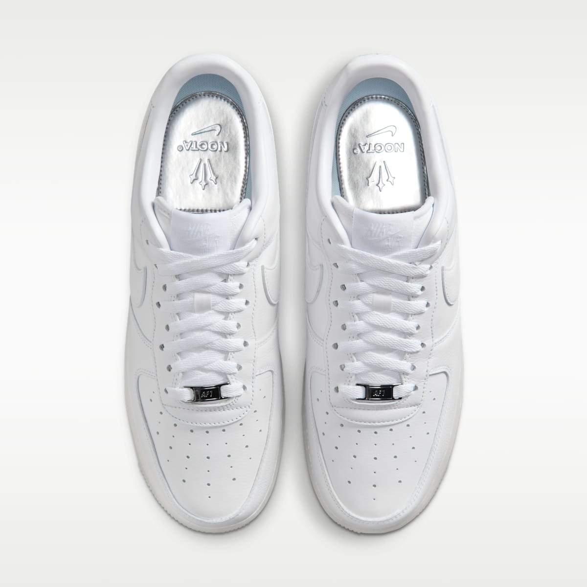 NOCTA Air Force 1 Low Men's Shoes - White/Metallic Silver/Cobalt Tint - Image 4