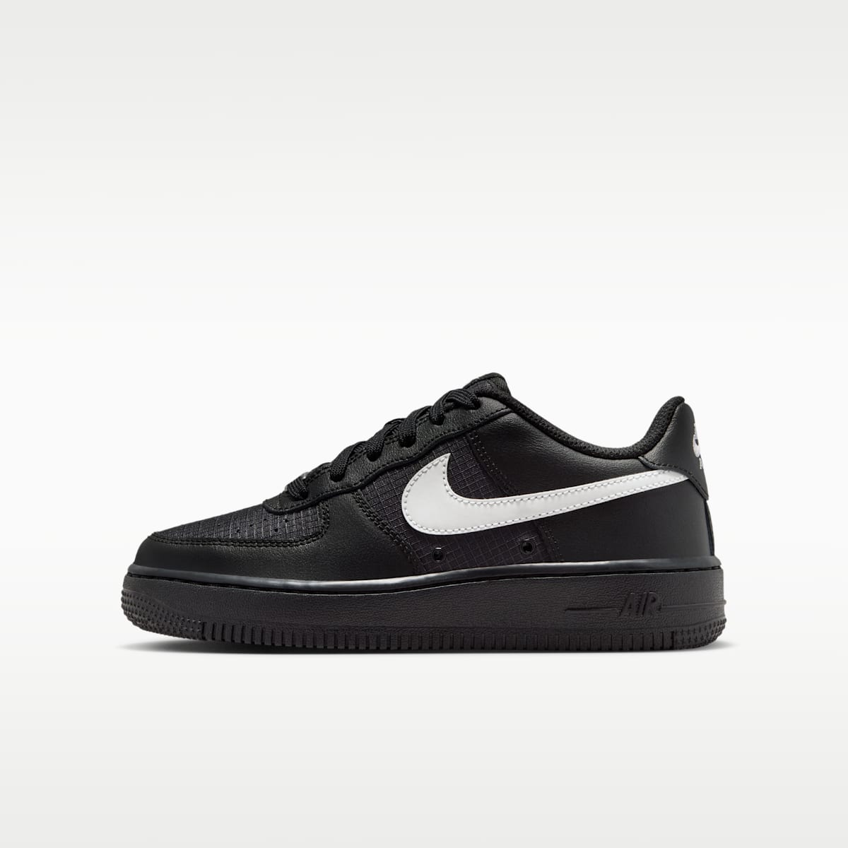 Nike Air Force 1 Tech Big Kids' Shoes - Black/Black/White