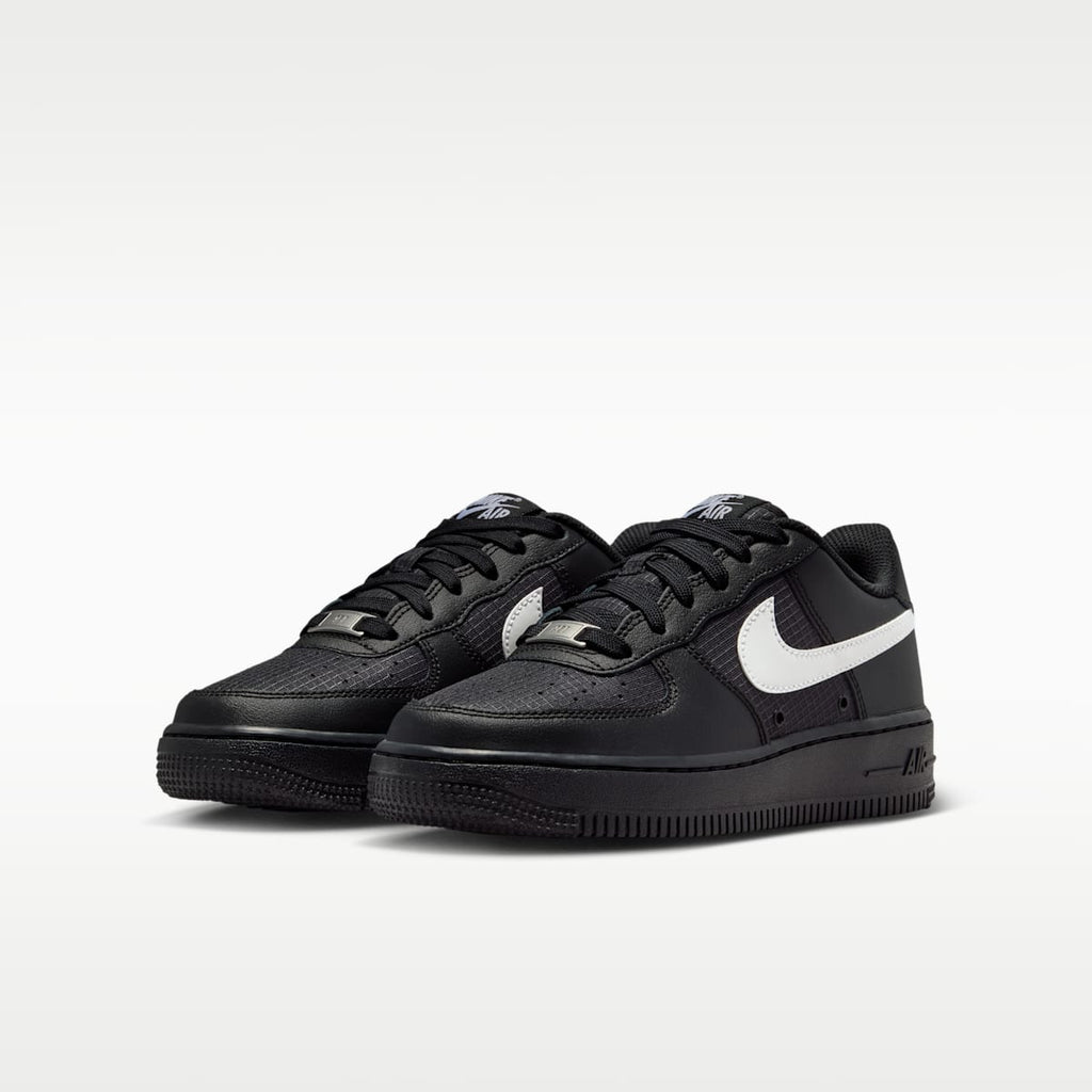 Nike Air Force 1 Tech Big Kids' Shoes - Black/Black/White