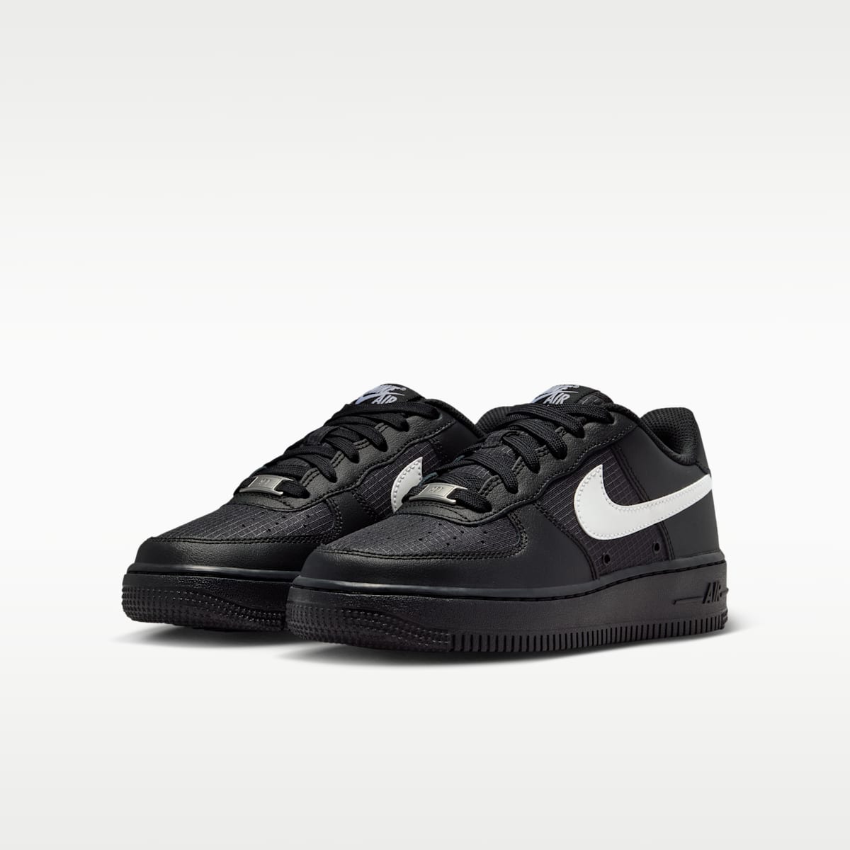 Nike Air Force 1 Tech Big Kids' Shoes - Black/Black/White