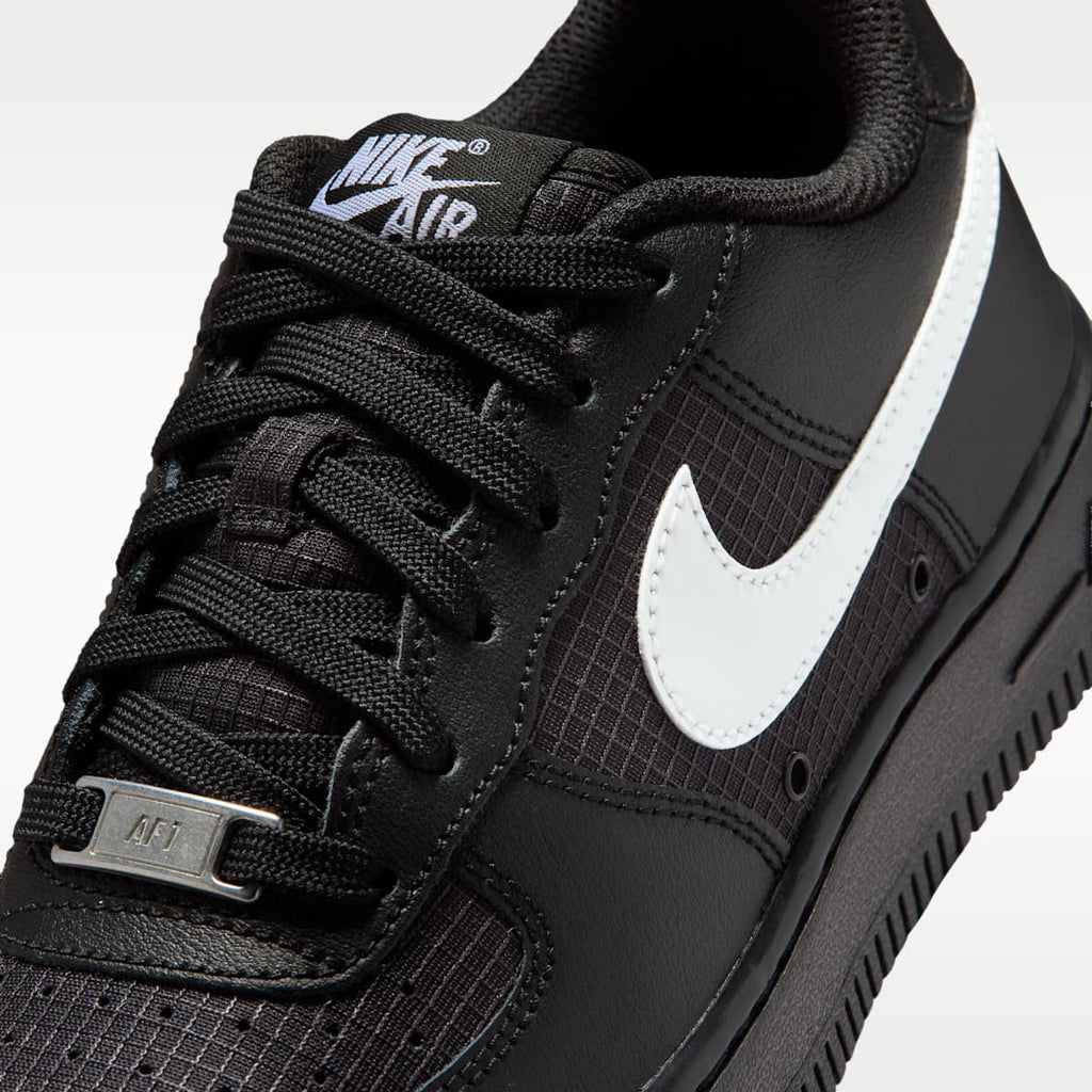 Nike Air Force 1 Tech Big Kids' Shoes - Black/Black/White