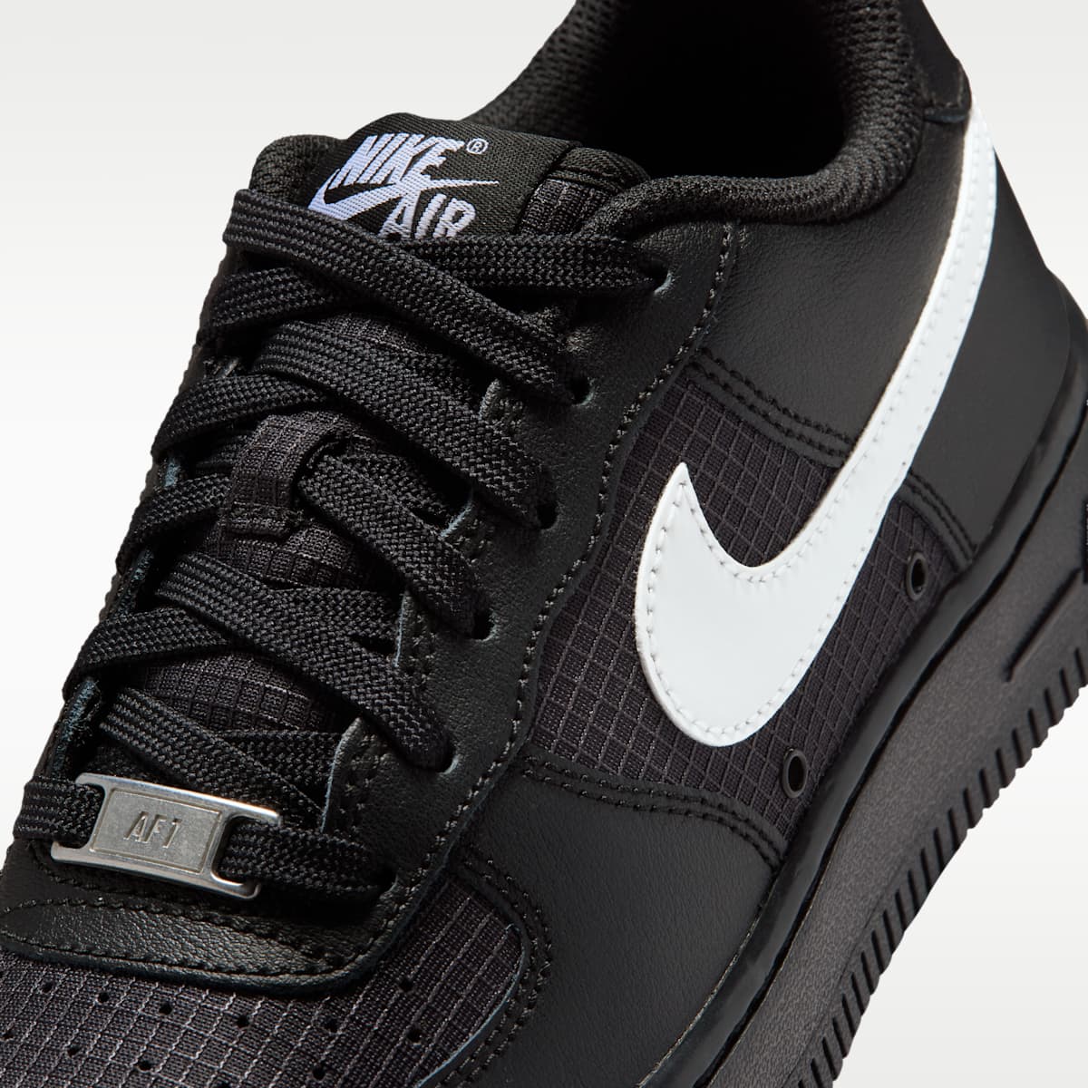 Nike Air Force 1 Tech Big Kids' Shoes - Black/Black/White