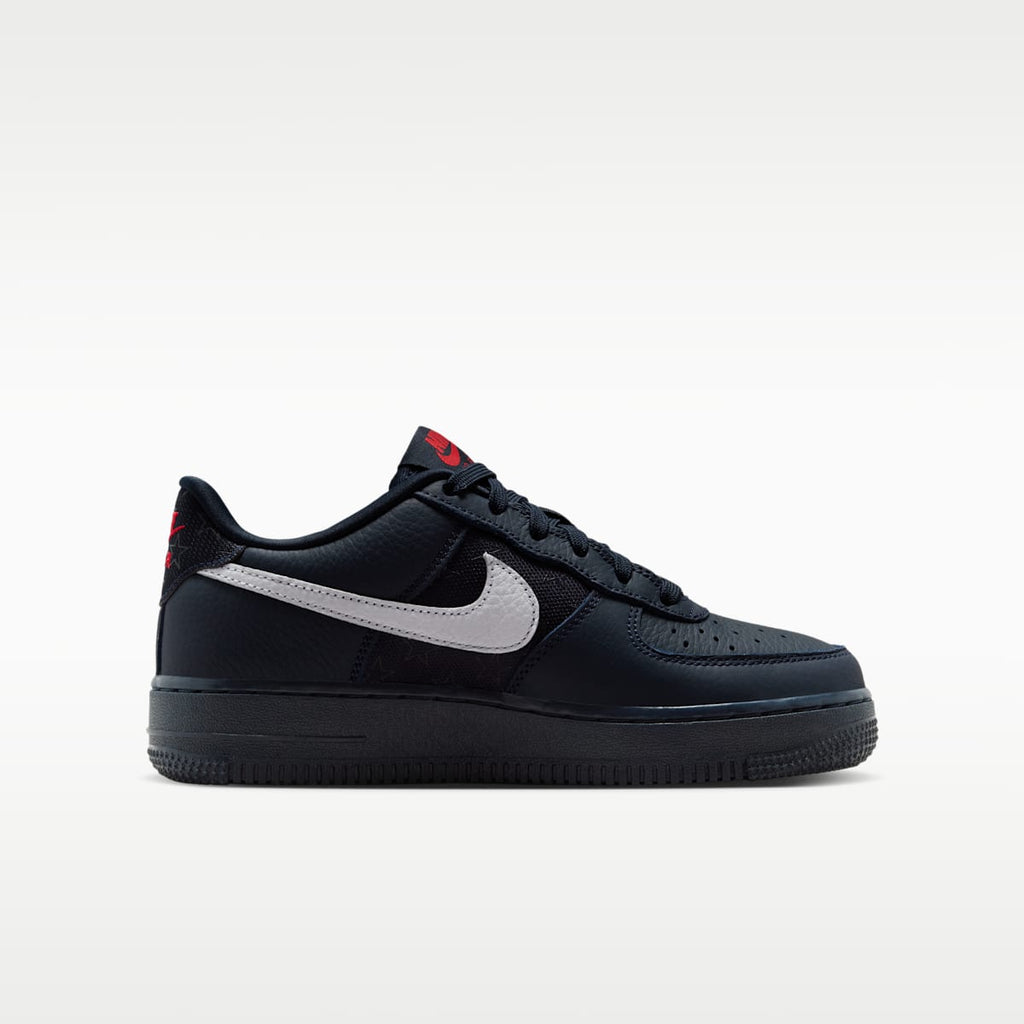 Nike Air Force 1 Big Kids' Shoes - Dark Obsidian/Black/University Red/White - Image 3