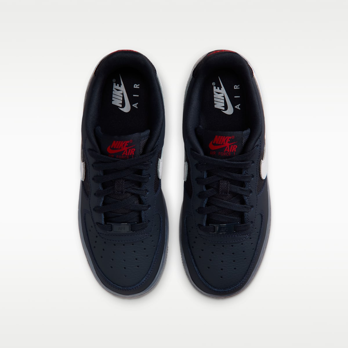 Nike Air Force 1 Big Kids' Shoes - Dark Obsidian/Black/University Red/White - Image 4