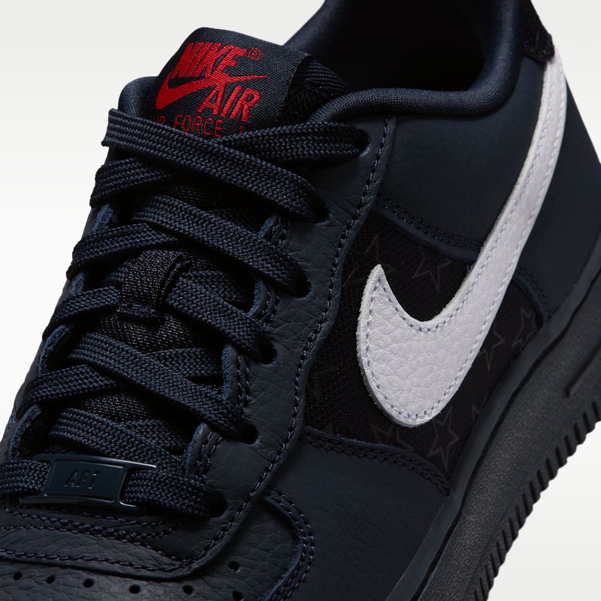 Nike Air Force 1 Big Kids' Shoes - Dark Obsidian/Black/University Red/White - Image 7