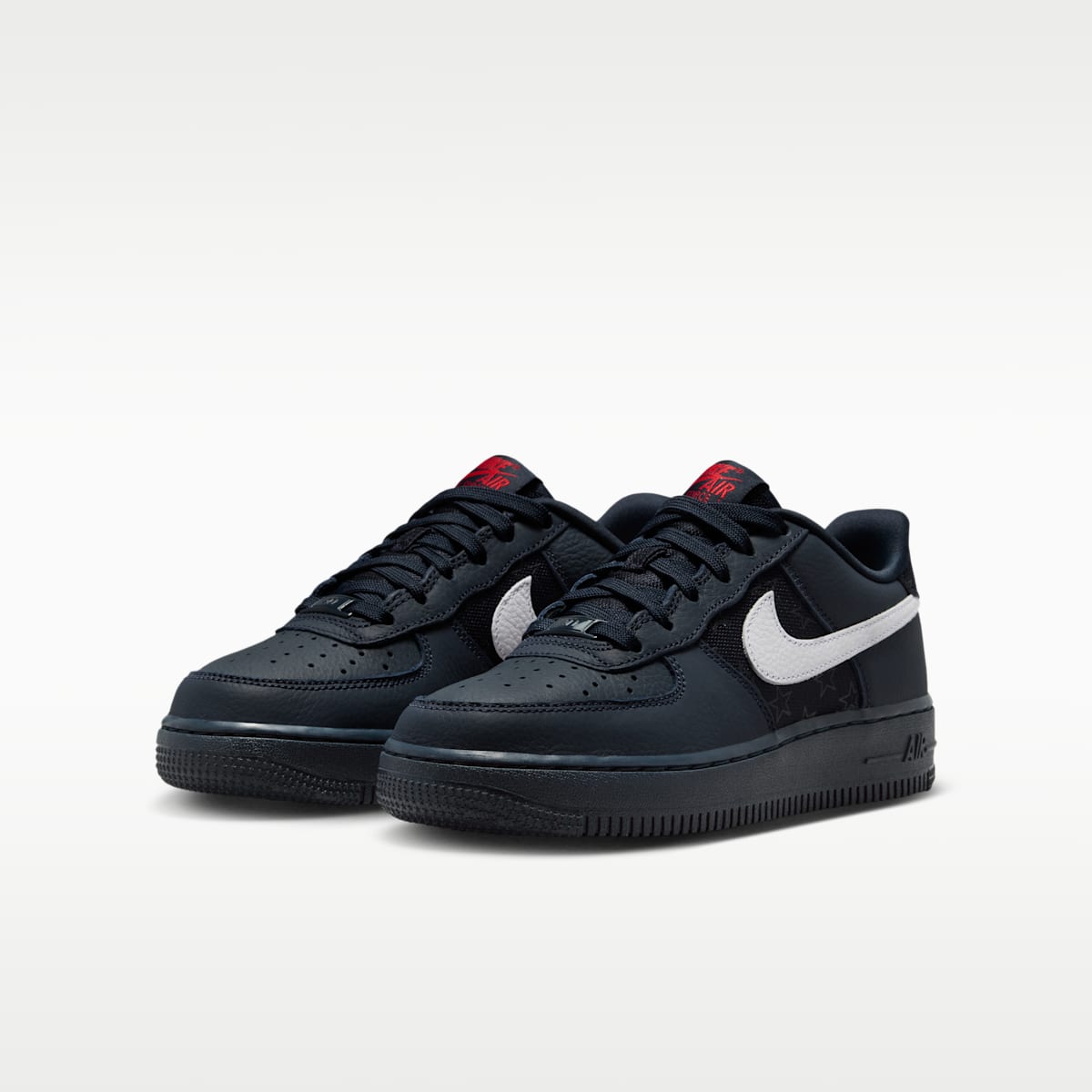 Nike Air Force 1 Big Kids' Shoes - Dark Obsidian/Black/University Red/White - Image 5