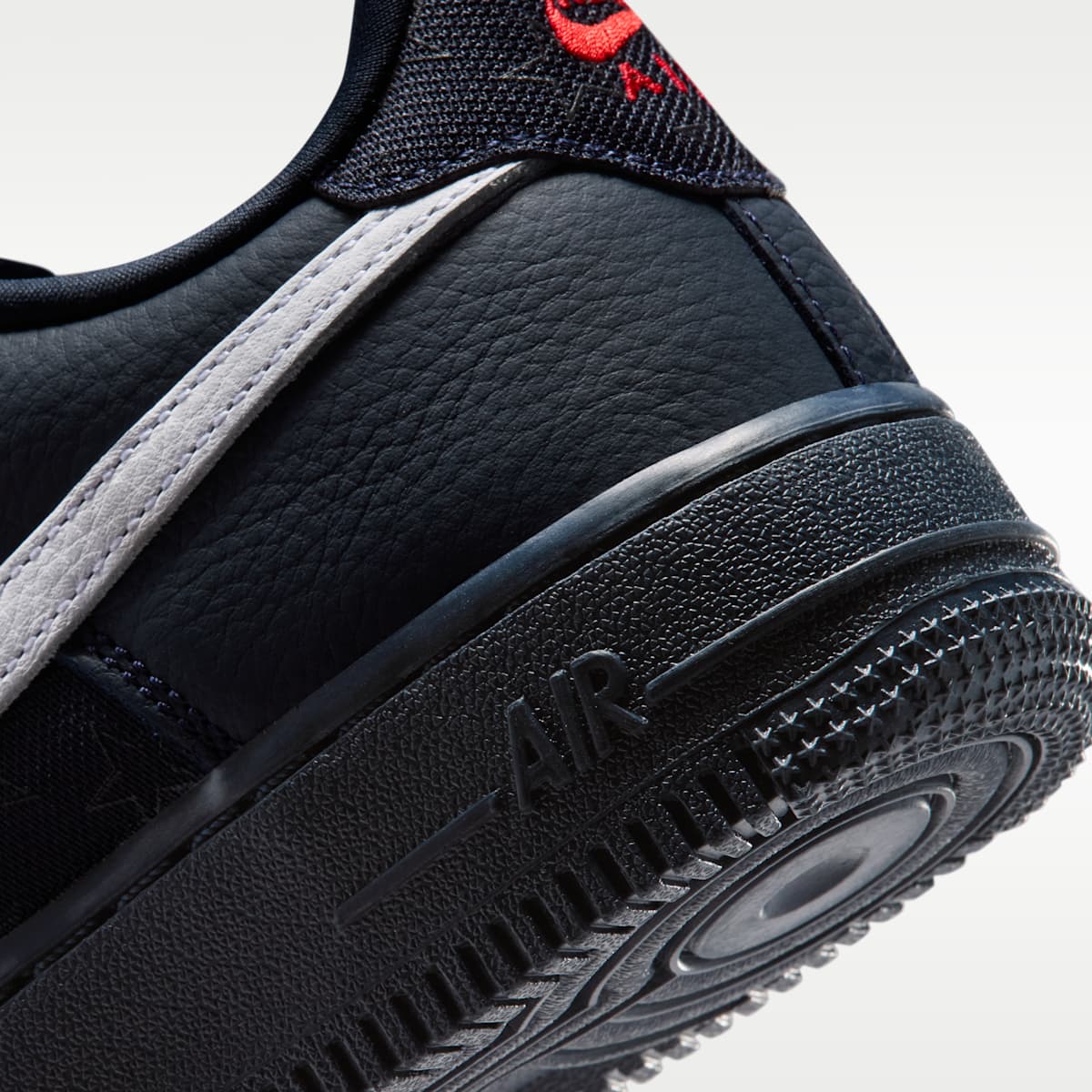 Nike Air Force 1 Big Kids' Shoes - Dark Obsidian/Black/University Red/White - Image 8