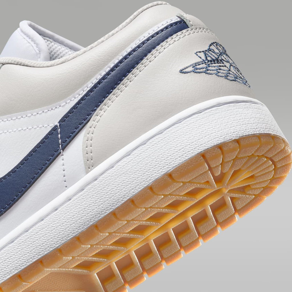 Air Jordan 1 Low Men's Shoes - White/Neutral Grey/Gum Medium Brown/Midnight Navy - Image 8
