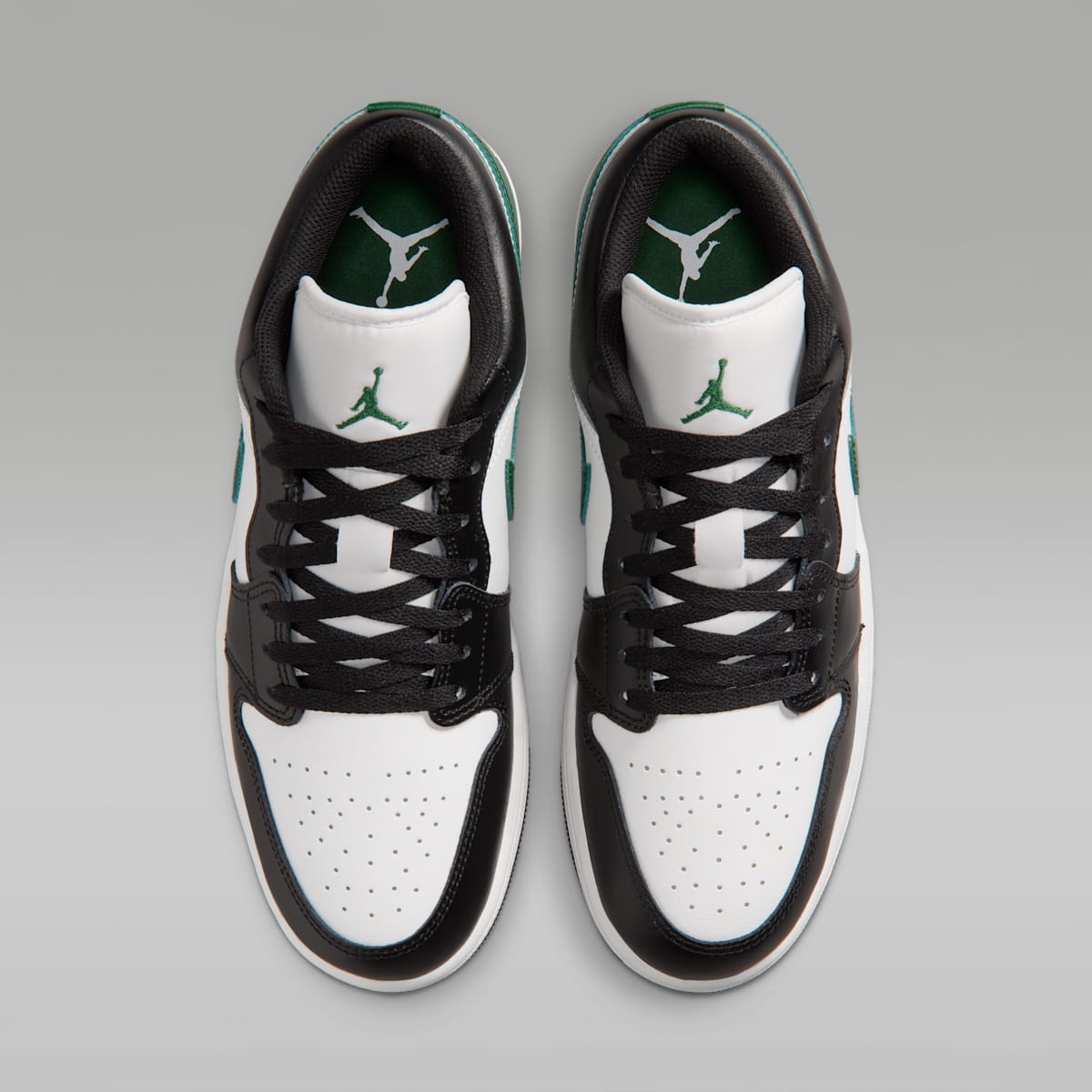 Air Jordan 1 Low Men's Shoes - Black/Gorge Green/Summit White - Image 4