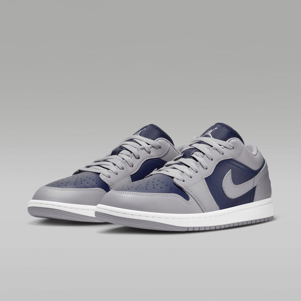 Women's Air Jordan 1 Low Men's Shoes - Tech Grey/White/College Navy